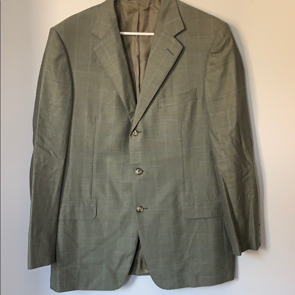 Mens Ermenegildo Zegna Gray herringbone blazer 42R